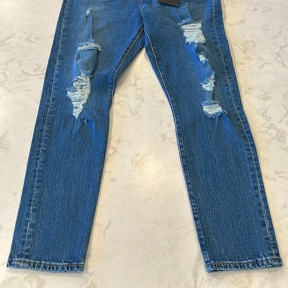 Levi's Premium 501 S Big E Women's Buttonfly Distressed Skinny Jeans Size 28x28 - Picture 4 of 16